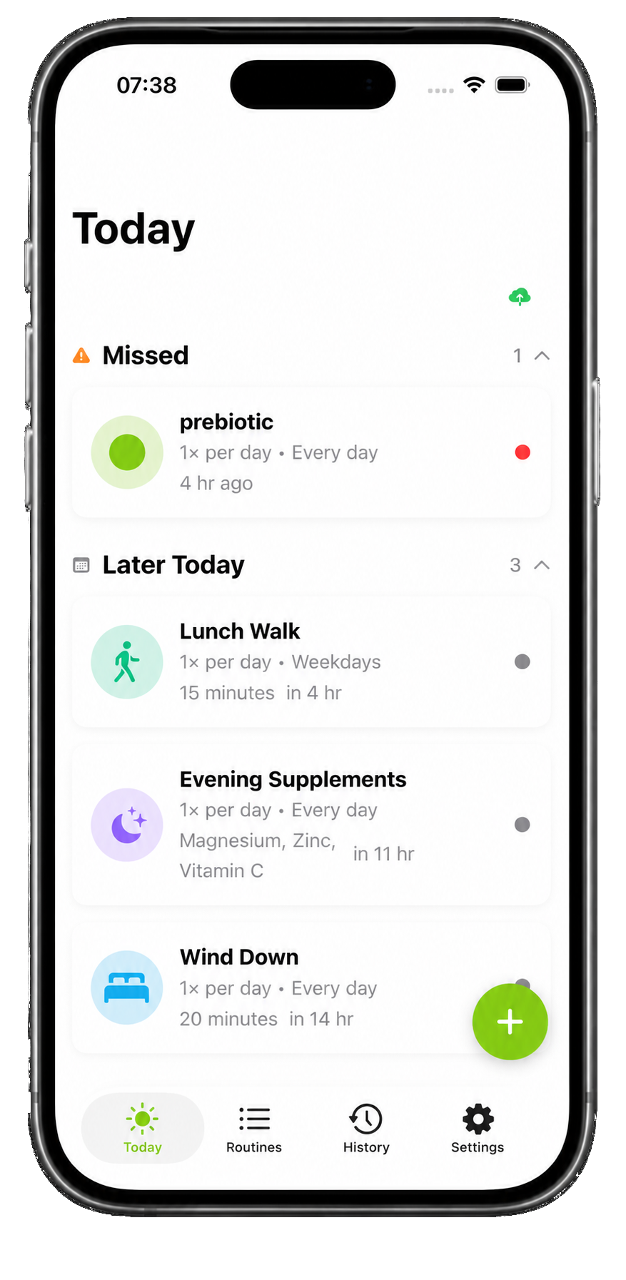 Routina app on iPhone